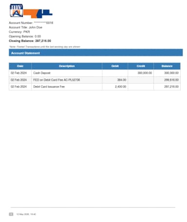 Bank Statement PDF