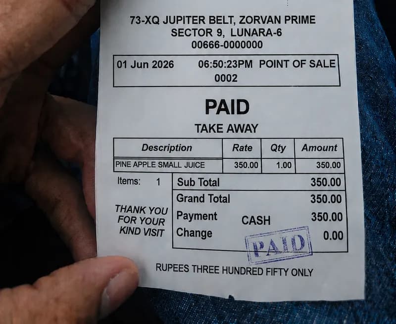Uploaded expense receipt being analyzed for fraud