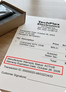 Generated receipt used for warranty or price-adjustment abuse
