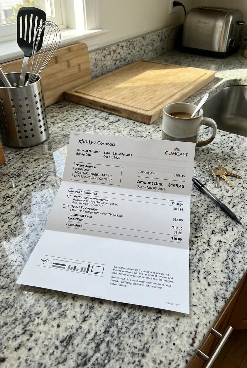 Comprovante de endereço gerado para um endereço vago real