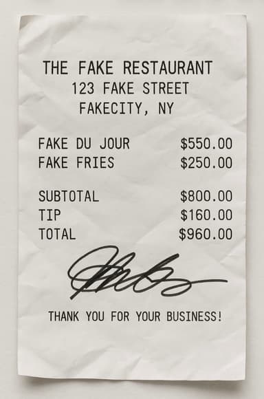 Restaurant Receipt