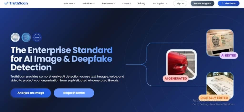 Enterprise Standard AI Image and Deepfake Detection