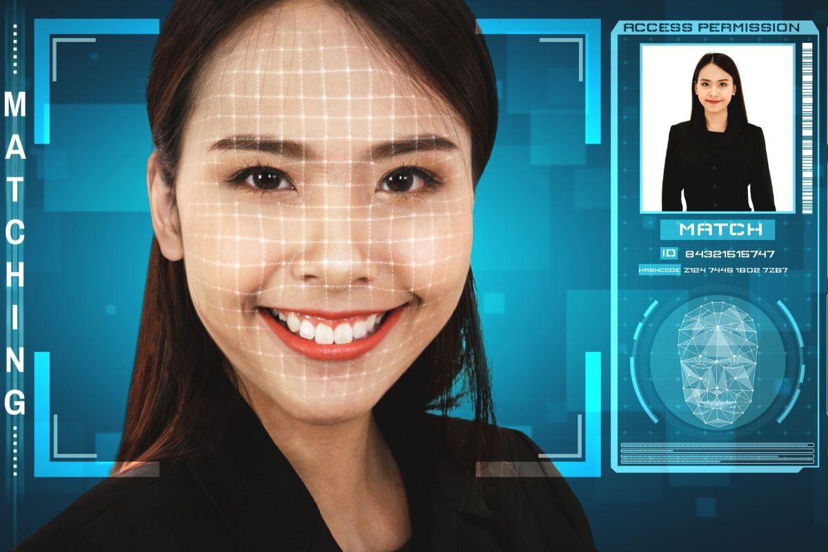 Facial recognition technology scan and detect people face