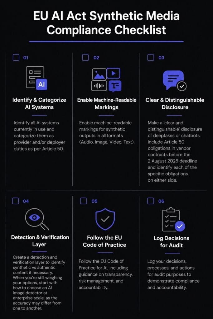 EU AI Act Synthetic Media Compliance Checklist