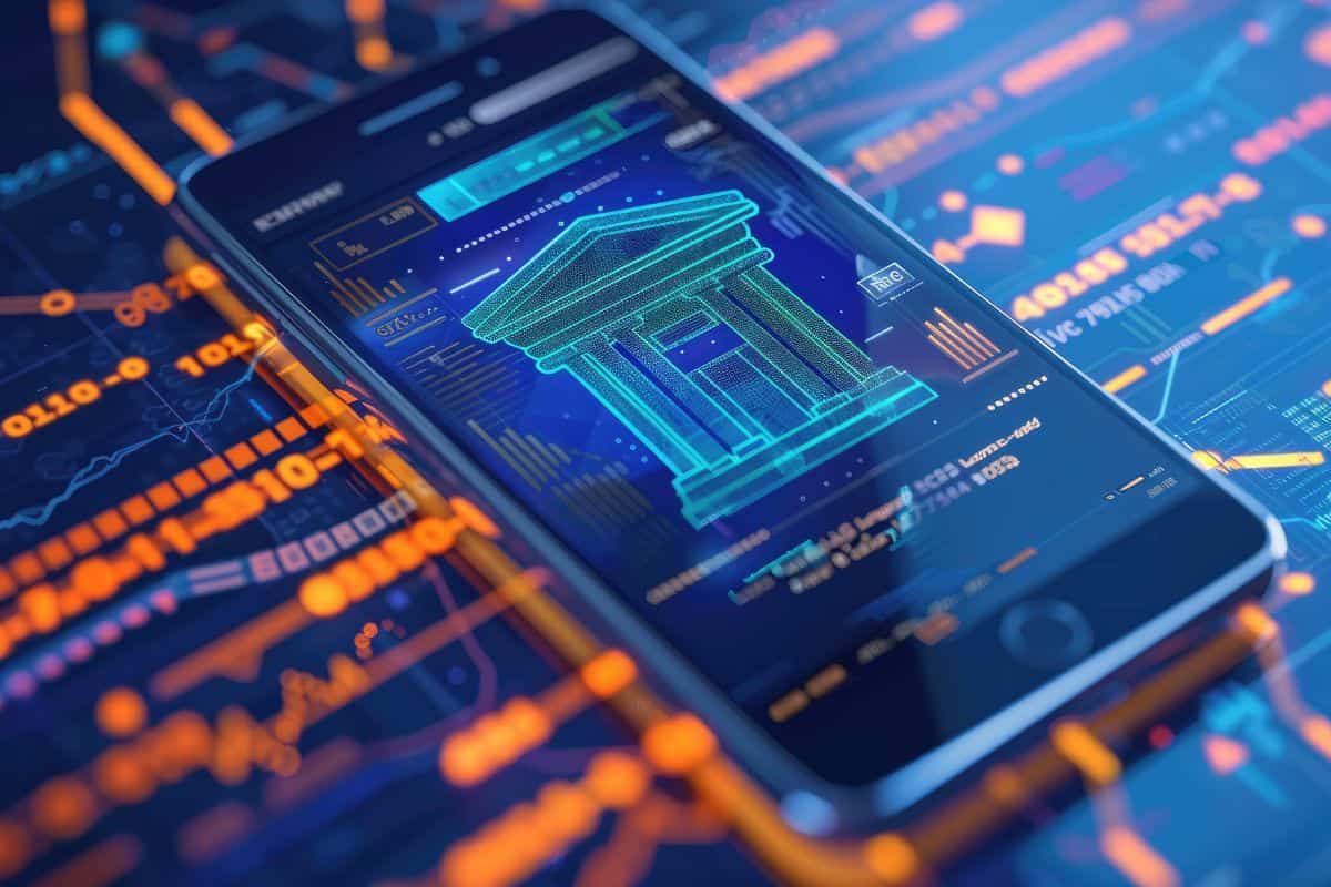 Vertical poster for online banking and finance
